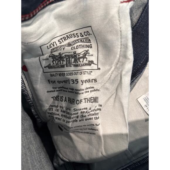 Levi's 569 Dark Blue w Red Stitching 100% Cotton Men's Size 34x32 - Picture 9 of 10